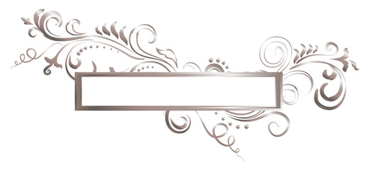 Rose golden shiny glowing ornate frame isolated over white