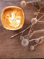 coffee decoration on wooden background