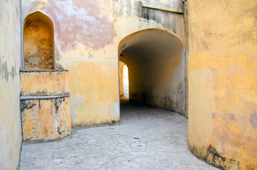 Fototapeta premium inside view of amber palace jaipur rajasthan india