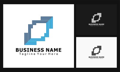 square arrow business connection vector logo