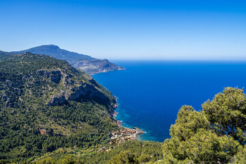 Panoramic view of the coast of Mallorca.Port de Valldemossa