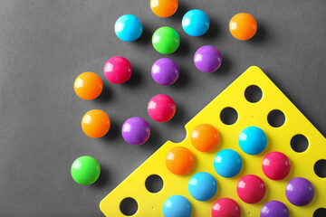 Multicolored mosaic on grey background