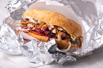 closeup of a doner kebap