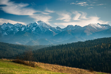 Fototapeta na wymiar panorama of the Tatra mountains