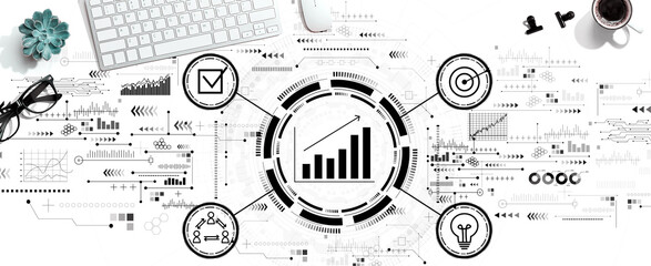 Marketing concept with a computer keyboard