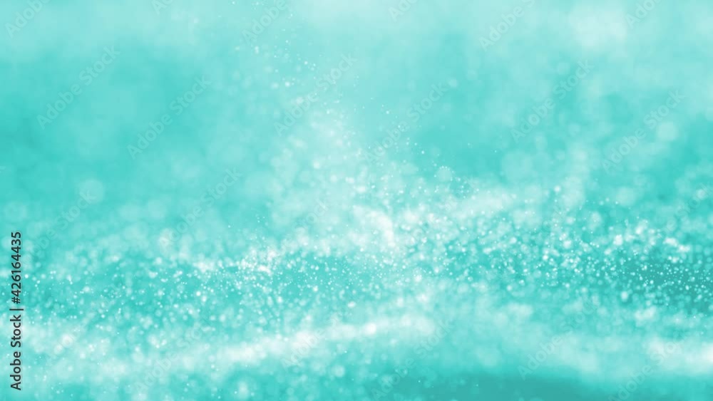 Poster abstract blurred water bubbles and waves in slow motion. selective focus used.