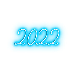 2022 - happy new year neon effect