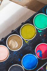 Naklejka premium paints and brushes