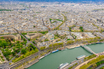 Naklejka premium Aerial view cityscape of Paris in France