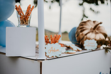 Birthday decoration for baby pumpkin autumn cake balloon Adam