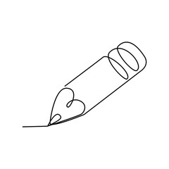Draw a continuous line with a wooden pen to write on the paper. The concept of minimalism was withdrawn from school. Single line design for educational vector graphical representation