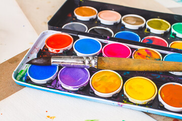 paints and brushes