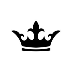 Black icon crown sign. Vector illustration eps 10