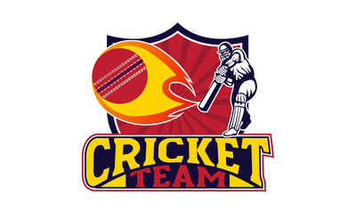 Cricket team logo. Creative cricket icon logo vector.	