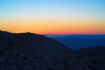 Sunset over Anza Borrego Mountain Desert