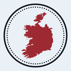 Ireland round stamp. Round logo with country map and title. Stylish minimal Ireland badge with map. Vector illustration.