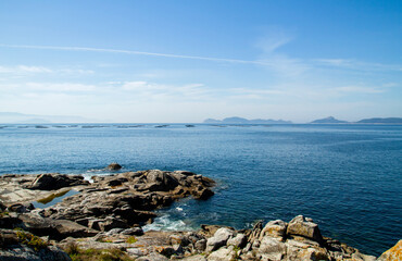 Fototapeta na wymiar Cies Islands in Rias Baixas, Galicia, Spain
