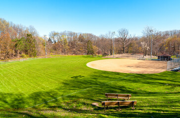Community ballpark in summer