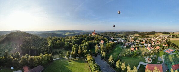 view on the castle sky drone landscape