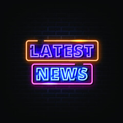 Latest News Neon Signs Style Text Vector