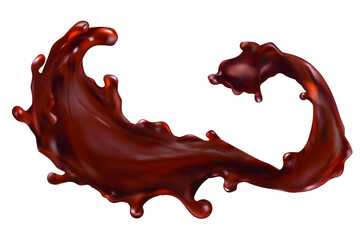Splashes of chocolat. Realistic  3D vector