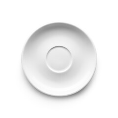 White saucer on white background