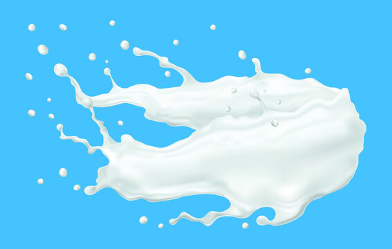 Splashes of milk. Realistic 3D vector