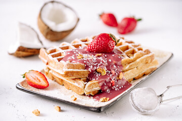 Waffle Bakery Cookies with Natural Strawberry Jam