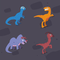 dinosaurs icon collection