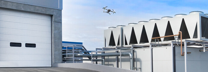 Drone monitoring of external refrigeration unit