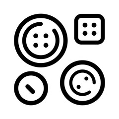 Buttons for clothes in outline style icon vector symbol