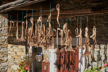 Curadillo drying in the sun, typical fish from the town of Ribadesella (Ribeseya) in Asturias (Asturies).