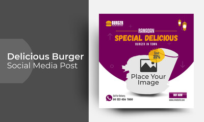 Food social media post and promotion template 