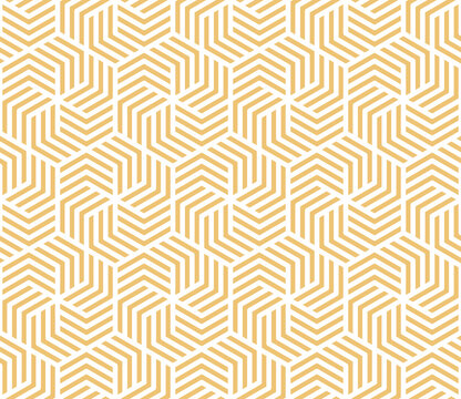 Illustration white and yellow hexagon pattern background that is seamless