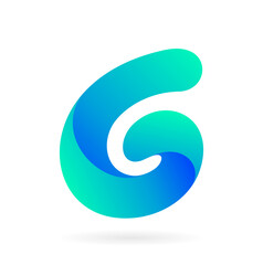 water letter g logo vector icon