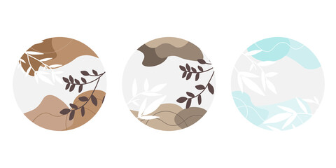 Vector set of Abstract Modern Background Templates. Design for sticker, and pin