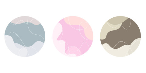 Vector set of Abstract Modern Background Templates. Design for sticker, and pin