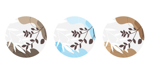 Vector set of Abstract Modern Background Templates. Design for sticker, and pin