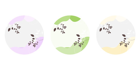 Vector set of Abstract Modern Background Templates. Design for sticker, and pin