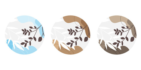 Vector set of Abstract Modern Background Templates. Design for sticker, and pin