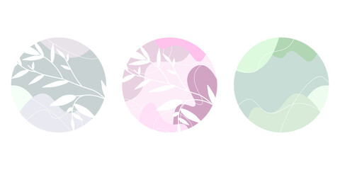 Vector set of Abstract Modern Background Templates. Design for sticker, and pin