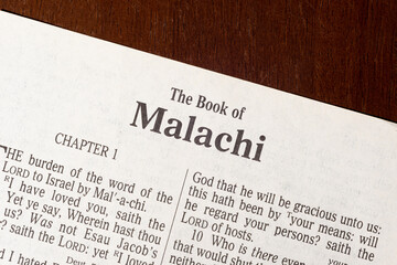Obraz premium The Book of Malachi Title Page Close-up