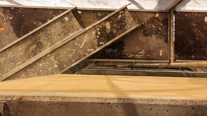 a scaffolding for a facade renovation