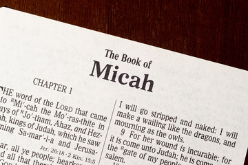 Obraz premium The Book of Micah Title Page Close-up