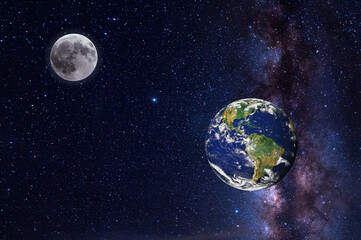 earth and moon