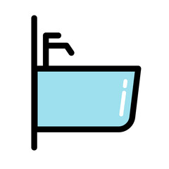 Bidet color icon in simple style isolated vector