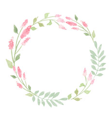 Fototapeta na wymiar Watercolor Floral Wreath Frames