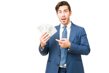 Surprised young man can't believe he won money