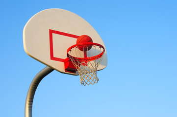 Basketball shot above the rim