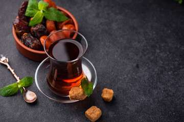 Turkish tea with dried fruits
